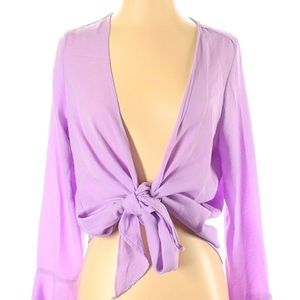 NWOT GORGEOUS 3/4 RUFFLE SLEEVES WRAP TOP 2/XS